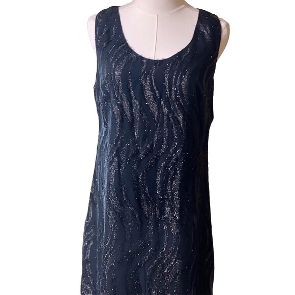 Mlle Gabrielle Dress 12 Black Sequins Sleeveless Cruise Party Flapper Vibes - Picture 8 of 16